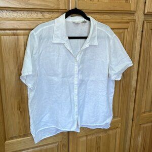 J.Jill white linen blouse size XL
